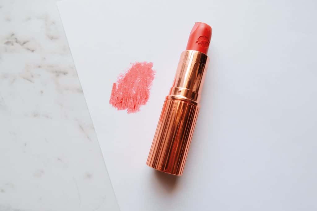 pink coral lipstick swatch